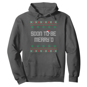 Soon To Be Merry'd Christmas Hoodie Engaged Couple Matching TS10 Dark Heather Print Your Wear