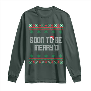 Soon To Be Merry'd Christmas Long Sleeve Shirt Engaged Couple Matching TS10 Dark Forest Green Print Your Wear