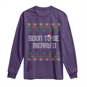 Soon To Be Merry'd Christmas Long Sleeve Shirt Engaged Couple Matching TS10 Purple Print Your Wear