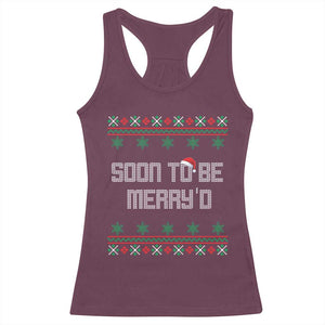 Soon To Be Merry'd Christmas Racerback Tank Top Engaged Couple Matching TS10 Maroon Print Your Wear