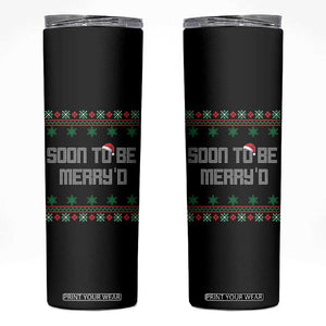 Soon To Be Merry'd Christmas Skinny Tumbler Engaged Couple Matching TS10 Black Print Your Wear