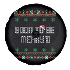Soon To Be Merry'd Christmas Spare Tire Cover Engaged Couple Matching TS10 Print Your Wear