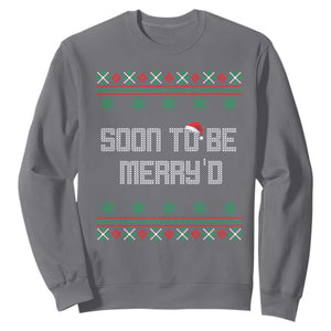 Soon To Be Merry'd Christmas Sweatshirt Engaged Couple Matching TS10 Charcoal Print Your Wear