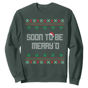 Soon To Be Merry'd Christmas Sweatshirt Engaged Couple Matching TS10 Dark Forest Green Print Your Wear