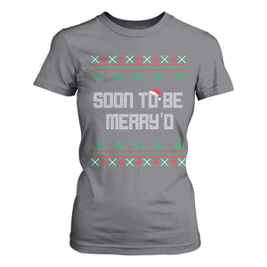 Soon To Be Merry'd Christmas T Shirt For Women Engaged Couple Matching TS10 Charcoal Print Your Wear