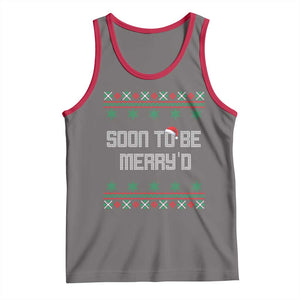 Soon To Be Merry'd Christmas Tank Top Engaged Couple Matching TS10 Deep Heather Red Print Your Wear