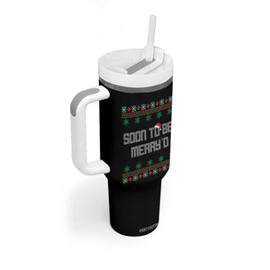 Soon To Be Merry'd Christmas Tumbler With Handle Engaged Couple Matching TS10 Print Your Wear
