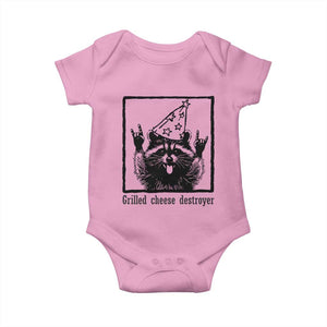 Vintage Raccoon Baby Onesie Retro Silly Trash Panda Meme TS10 Light Pink Print Your Wear