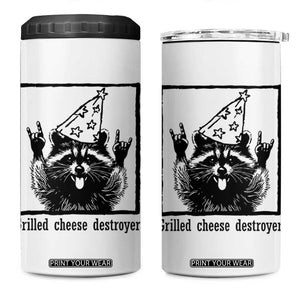 Vintage Raccoon 4 in 1 Can Cooler Tumbler Retro Silly Trash Panda Meme TS10 One Size: 16 oz White Print Your Wear