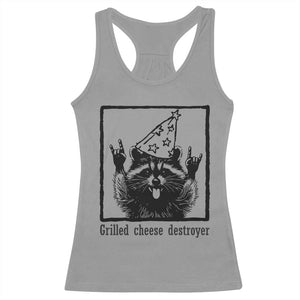 Vintage Raccoon Racerback Tank Top Retro Silly Trash Panda Meme TS10 Sport Gray Print Your Wear