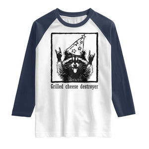 Vintage Raccoon Raglan Shirt Retro Silly Trash Panda Meme TS10 White Navy Print Your Wear