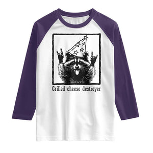 Vintage Raccoon Raglan Shirt Retro Silly Trash Panda Meme TS10 White Purple Print Your Wear