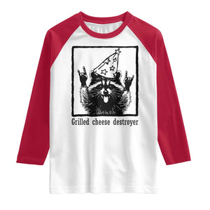 Vintage Raccoon Raglan Shirt Retro Silly Trash Panda Meme TS10 White Red Print Your Wear