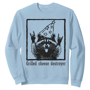 Vintage Raccoon Sweatshirt Retro Silly Trash Panda Meme TS10 Light Blue Print Your Wear