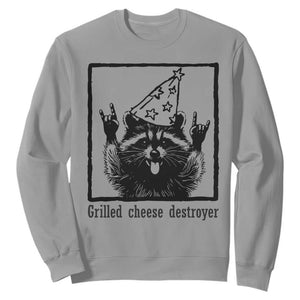 Vintage Raccoon Sweatshirt Retro Silly Trash Panda Meme TS10 Sport Gray Print Your Wear