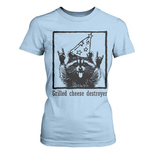 Vintage Raccoon T Shirt For Women Retro Silly Trash Panda Meme TS10 Light Blue Print Your Wear