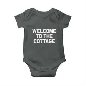 Welcome To The Cottage Baby Onesie TS10 Dark Heather Print Your Wear