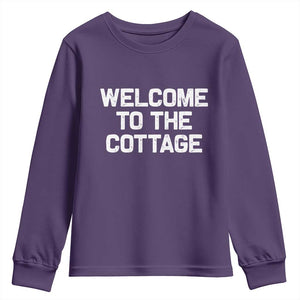Welcome To The Cottage Youth Sweatshirt TS10 Purple Print Your Wear