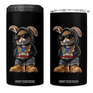 Bunny Puerto Rican Flag 4 in 1 Can Cooler Tumbler Puerto Rican Taino Boricua Vibes TS10 One Size: 16 oz Black Print Your Wear