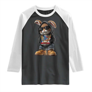 Bunny Puerto Rican Flag Raglan Shirt Puerto Rican Taino Boricua Vibes TS10 Black White Print Your Wear