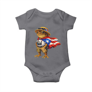 Coqui Frog Puerto Rico Flag Baby Onesie Puerto Rican Taino Boricua Vibes TS10 Charcoal Print Your Wear
