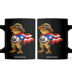 Coqui Frog Puerto Rico Flag Coffee Mug Puerto Rican Taino Boricua Vibes TS10 Black Print Your Wear