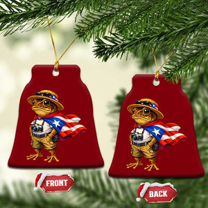Coqui Frog Puerto Rico Flag Ceramic Ornament Puerto Rican Taino Boricua Vibes TS10 Print Your Wear