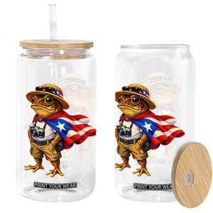 Coqui Frog Puerto Rico Flag Glass Can Puerto Rican Taino Boricua Vibes TS10 Print Your Wear