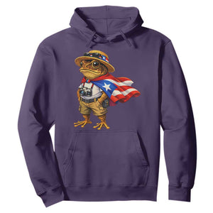 Coqui Frog Puerto Rico Flag Hoodie Puerto Rican Taino Boricua Vibes TS10 Purple Print Your Wear