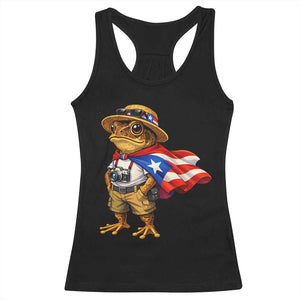 Coqui Frog Puerto Rico Flag Racerback Tank Top Puerto Rican Taino Boricua Vibes TS10 Black Print Your Wear
