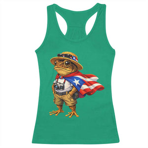 Coqui Frog Puerto Rico Flag Racerback Tank Top Puerto Rican Taino Boricua Vibes TS10 Irish Green Print Your Wear