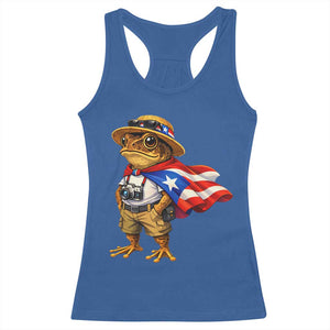 Coqui Frog Puerto Rico Flag Racerback Tank Top Puerto Rican Taino Boricua Vibes TS10 Royal Blue Print Your Wear