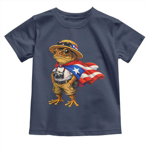 Coqui Frog Puerto Rico Flag Toddler T Shirt Puerto Rican Taino Boricua Vibes TS10 Navy Print Your Wear