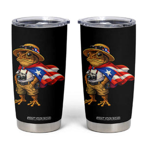 Coqui Frog Puerto Rico Flag Tumbler Cup Puerto Rican Taino Boricua Vibes TS10 Black Print Your Wear