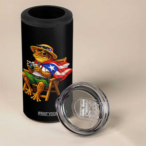 Funny Coqui Frog Puerto Rico Flag 4 in 1 Can Cooler Tumbler Puerto Rican Taino Boricua Hispanic TS10 Print Your Wear