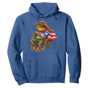 Funny Coqui Frog Puerto Rico Flag Hoodie Puerto Rican Taino Boricua Hispanic TS10 Royal Blue Print Your Wear