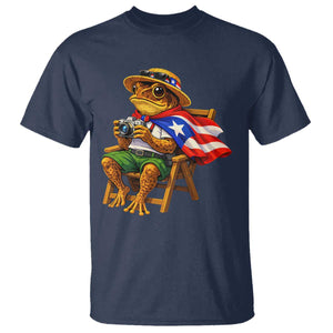 Funny Coqui Frog Puerto Rico Flag T Shirt Puerto Rican Taino Boricua Hispanic TS10 Navy Print Your Wear