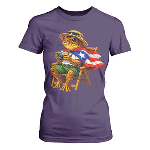 Funny Coqui Frog Puerto Rico Flag T Shirt For Women Puerto Rican Taino Boricua Hispanic TS10 Purple Print Your Wear