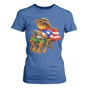 Funny Coqui Frog Puerto Rico Flag T Shirt For Women Puerto Rican Taino Boricua Hispanic TS10 Royal Blue Print Your Wear