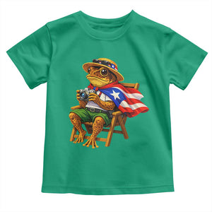 Funny Coqui Frog Puerto Rico Flag Toddler T Shirt Puerto Rican Taino Boricua Hispanic TS10 Irish Green Print Your Wear