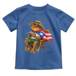 Funny Coqui Frog Puerto Rico Flag Toddler T Shirt Puerto Rican Taino Boricua Hispanic TS10 Royal Blue Print Your Wear