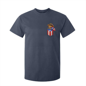 Funny Coqui Frog Puerto Rico Flag T Shirt For Kid Puerto Rican Taino Buricua Pocket Borinquen TS10 Navy Print Your Wear