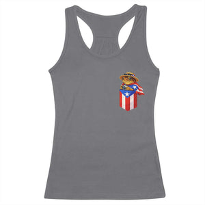 Funny Coqui Frog Puerto Rico Flag Racerback Tank Top Puerto Rican Taino Buricua Pocket Borinquen TS10 Charcoal Print Your Wear