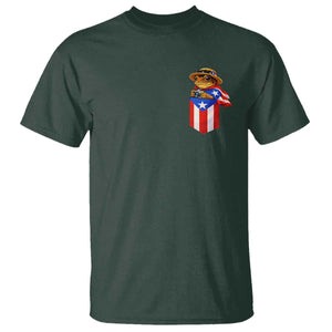Funny Coqui Frog Puerto Rico Flag T Shirt Puerto Rican Taino Buricua Pocket Borinquen TS10 Dark Forest Green Print Your Wear