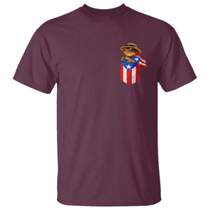 Funny Coqui Frog Puerto Rico Flag T Shirt Puerto Rican Taino Buricua Pocket Borinquen TS10 Maroon Print Your Wear