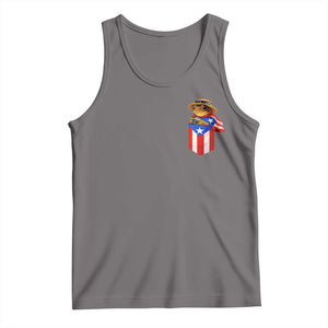 Funny Coqui Frog Puerto Rico Flag Tank Top Puerto Rican Taino Buricua Pocket Borinquen TS10 Deep Heather Print Your Wear