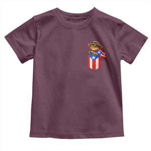 Funny Coqui Frog Puerto Rico Flag Toddler T Shirt Puerto Rican Taino Buricua Pocket Borinquen TS10 Maroon Print Your Wear