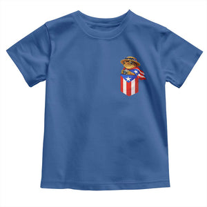 Funny Coqui Frog Puerto Rico Flag Toddler T Shirt Puerto Rican Taino Buricua Pocket Borinquen TS10 Royal Blue Print Your Wear