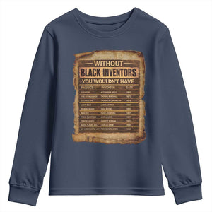 Black Inventors Youth Sweatshirt Afro African Melanin Black History Month Juneteenth TS10 Navy Print Your Wear