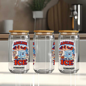 Abolish Ice Protest Glass Can Retro Protest No Human Is Illegal TS10 Print Your Wear
